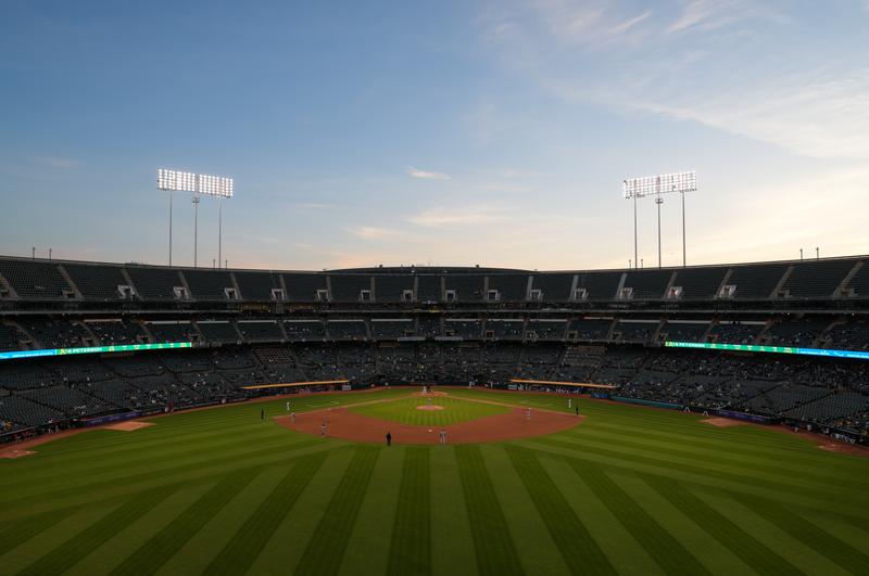 Oakland To Create New PBL Team In 2024 Dynes Pressbox   Oakland Alameda County Coliseum During Sunset 